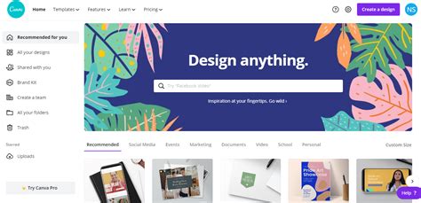 graphic design platform like canva.